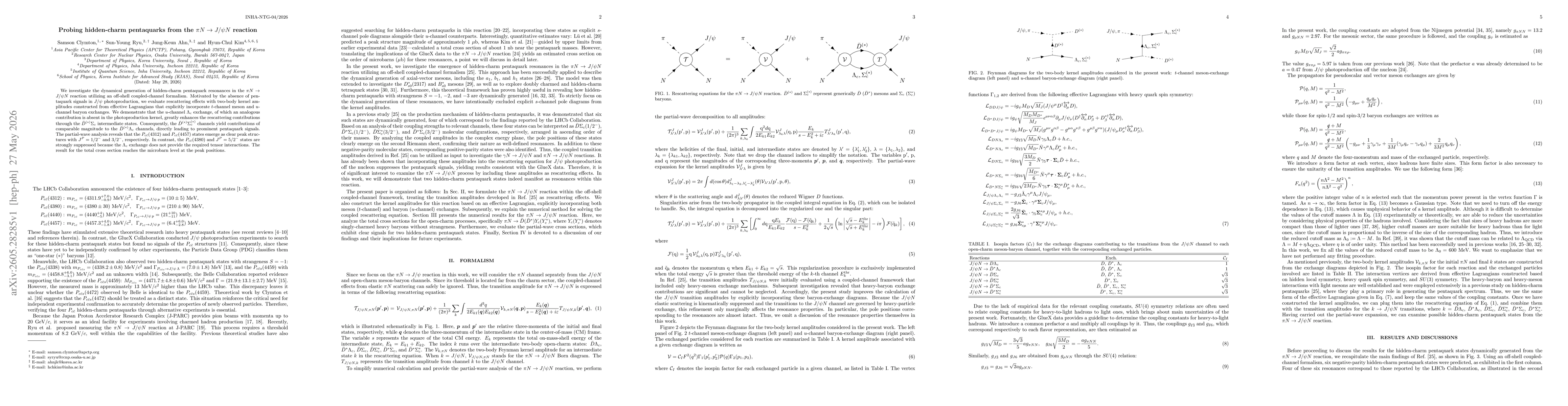 Thumbnail for Probing hidden-charm pentaquarks from the $πN\rightarrow J/ψN$ reaction