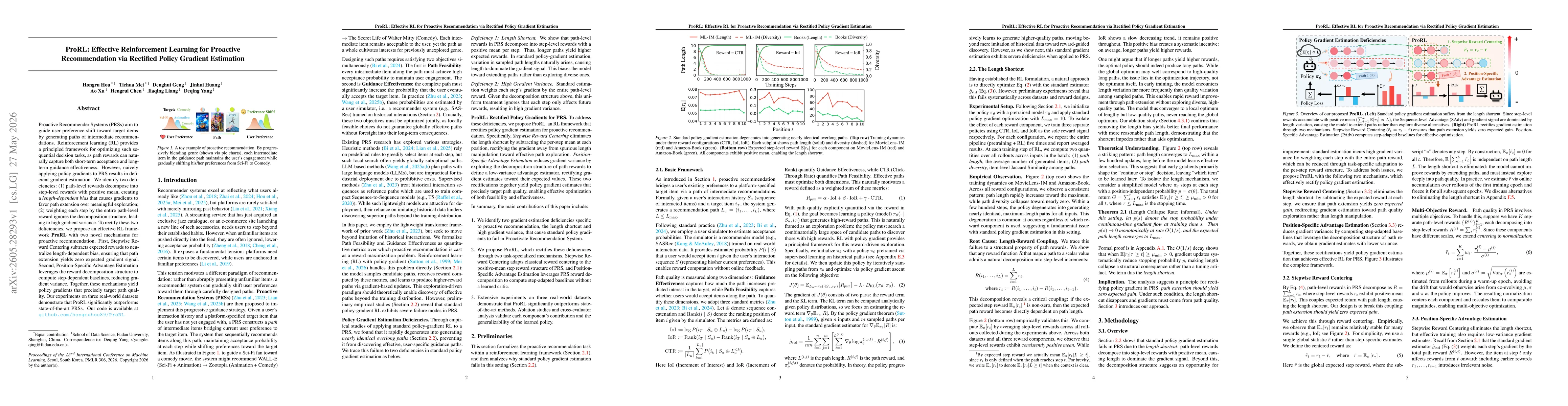 Thumbnail for ProRL: Effective Reinforcement Learning for Proactive Recommendation via Rectified Policy Gradient Estimation