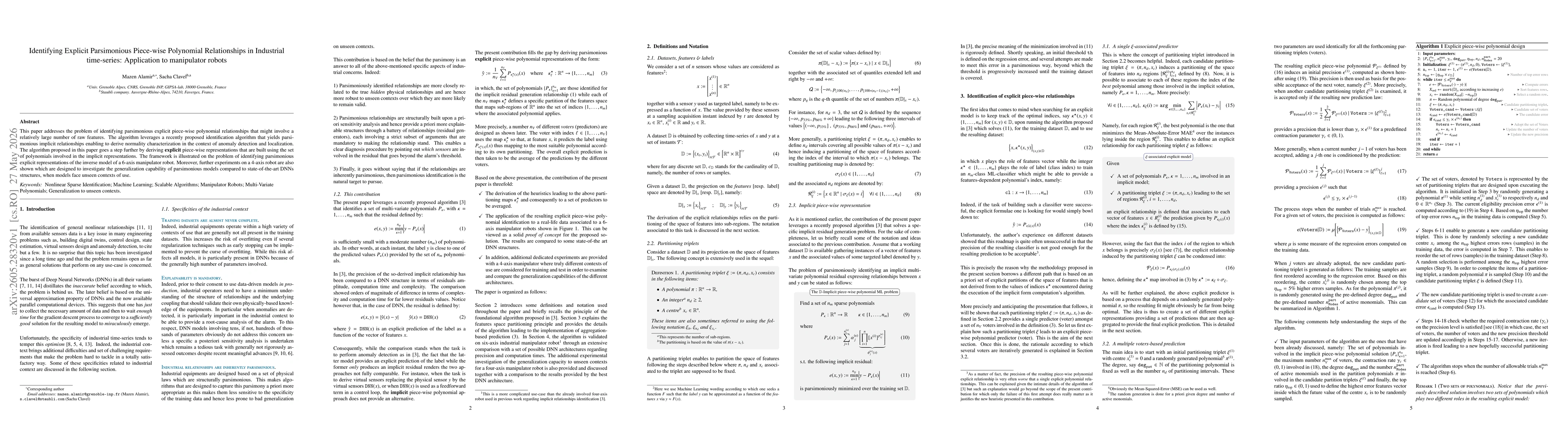 Thumbnail for Identifying Explicit Parsimonious Piece-wise Polynomial Relationships in Industrial time-series: Application to manipulator robots
