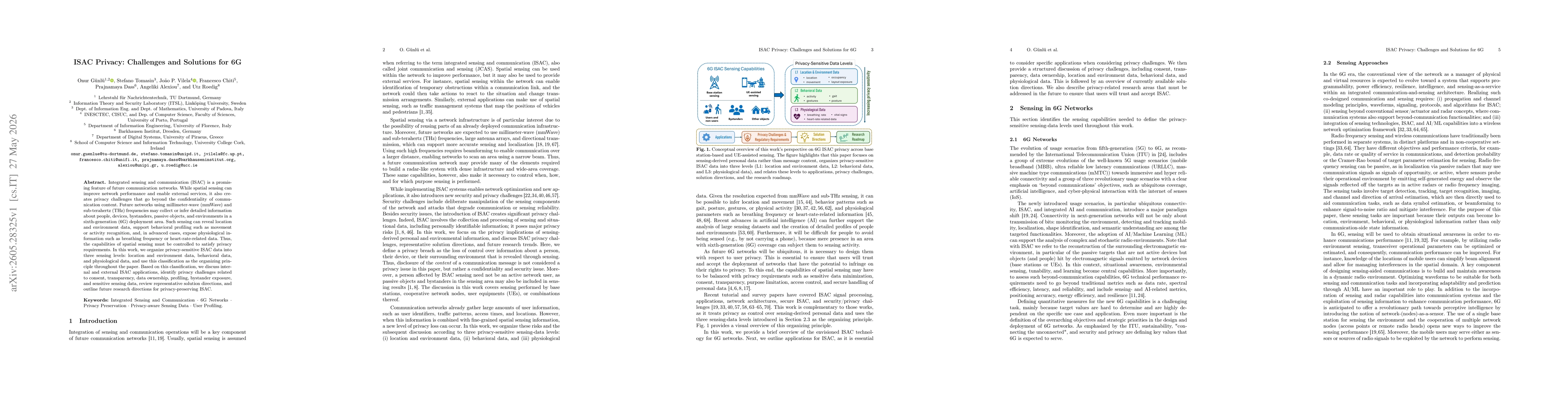 Thumbnail for ISAC Privacy: Challenges and Solutions for 6G
