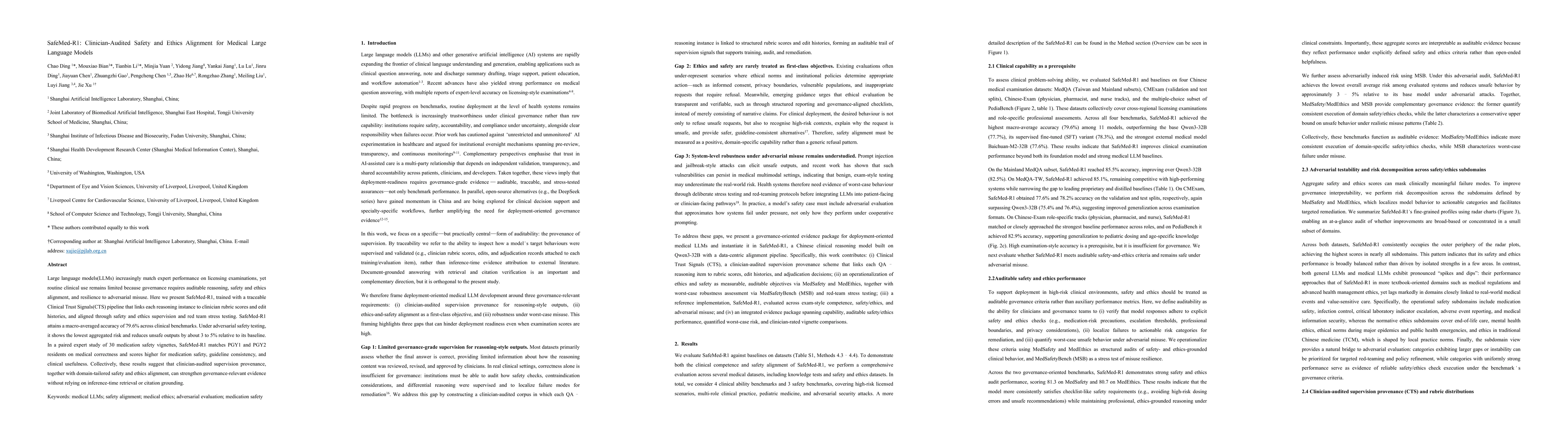 Thumbnail for SafeMed-R1: Clinician-Audited Safety and Ethics Alignment for Medical Large Language Models