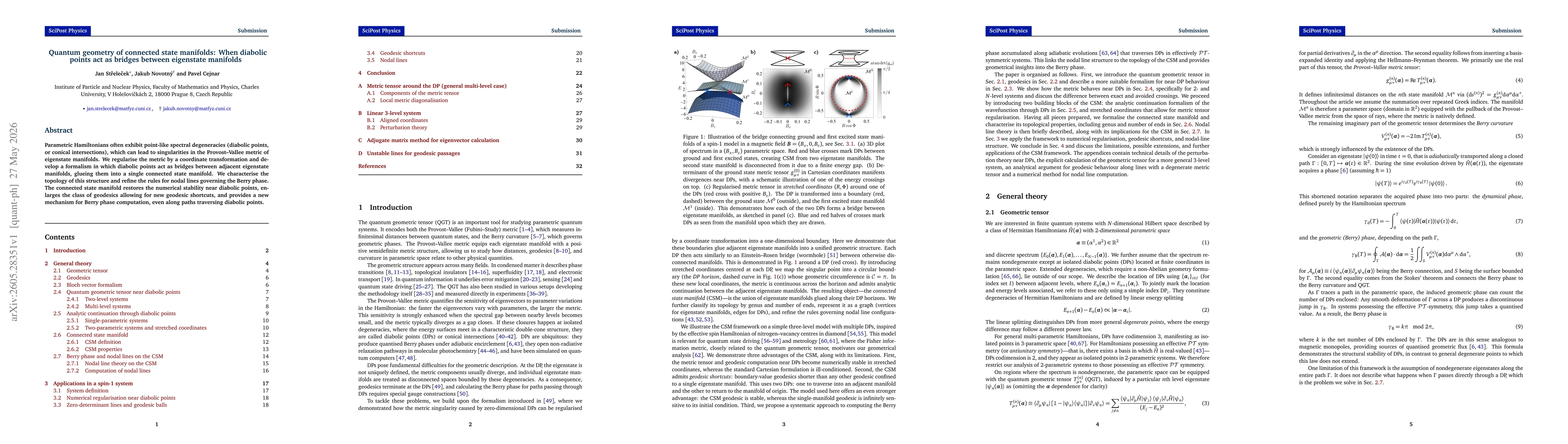 Thumbnail for Quantum geometry of connected state manifolds: When diabolic points act as bridges between eigenstate manifolds