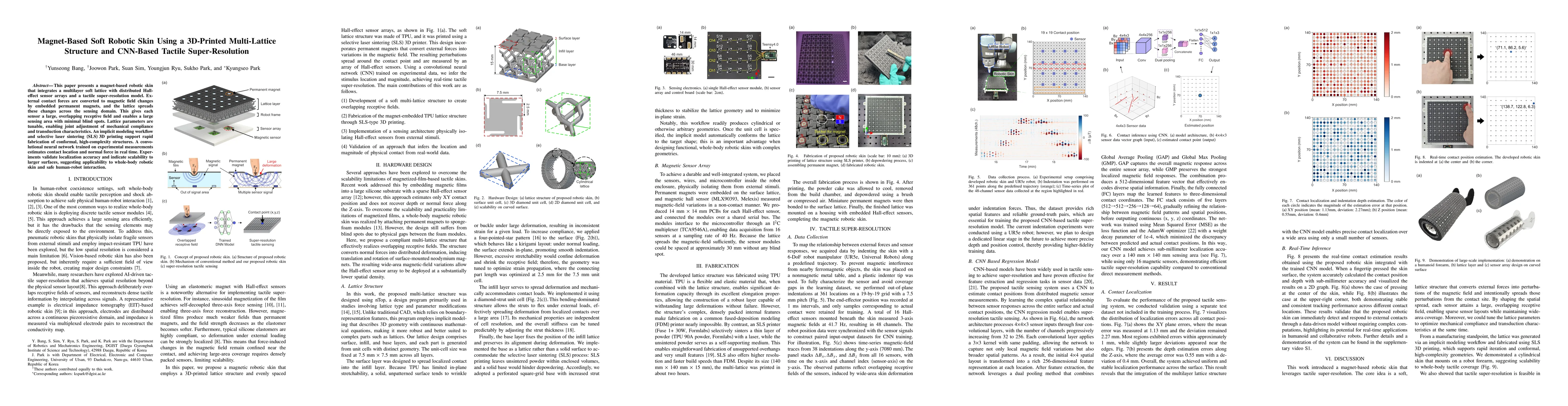Thumbnail for Magnet-Based Soft Robotic Skin Using a 3D-Printed Multi-Lattice Structure and CNN-Based Tactile Super-Resolution