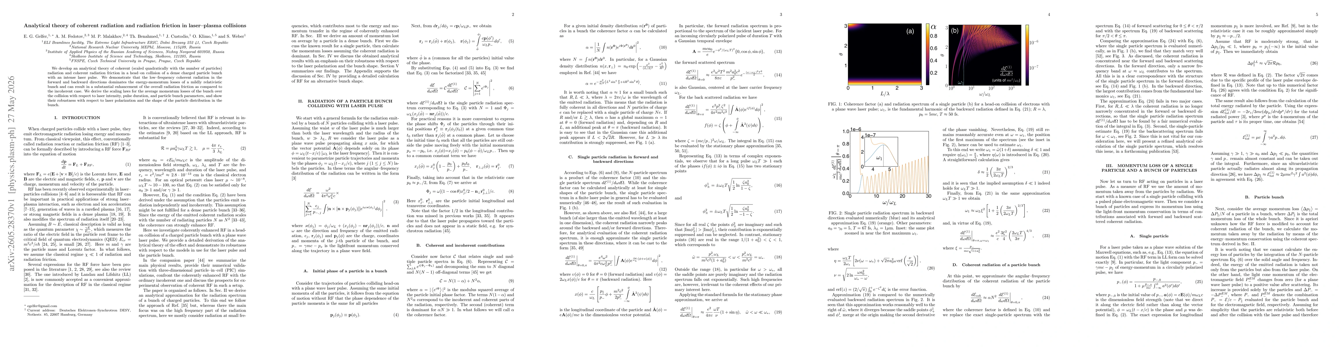 Thumbnail for Analytical theory of coherent radiation and radiation friction in laser-plasma collisions