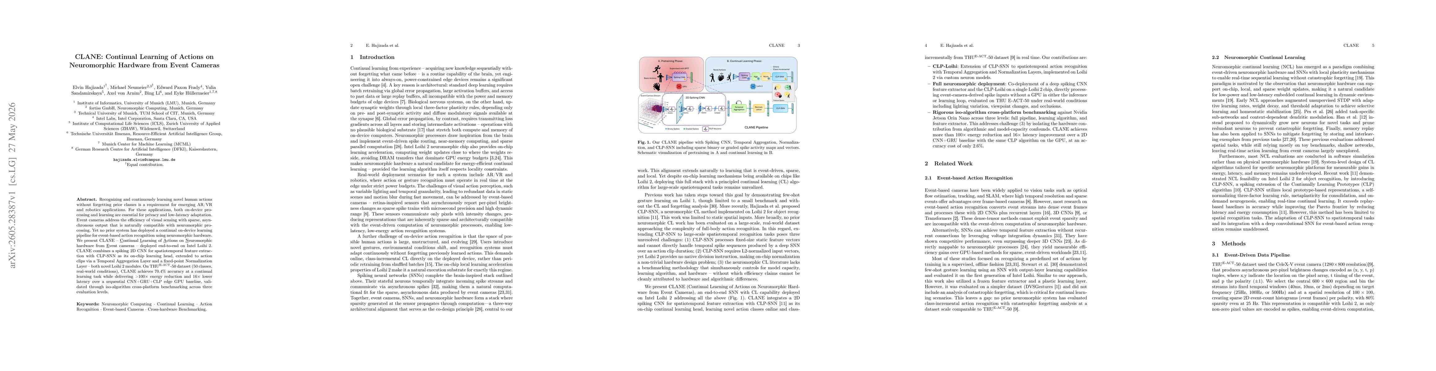 Thumbnail for CLANE: Continual Learning of Actions on Neuromorphic Hardware from Event Cameras
