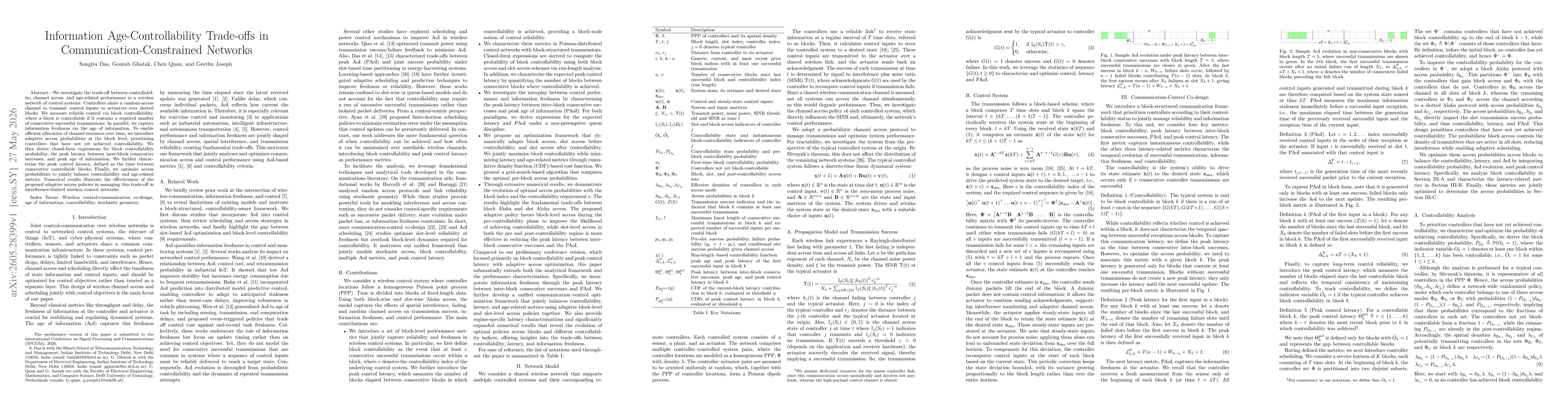 Thumbnail for Information Age-Controllability Trade-offs in Communication-Constrained Networks