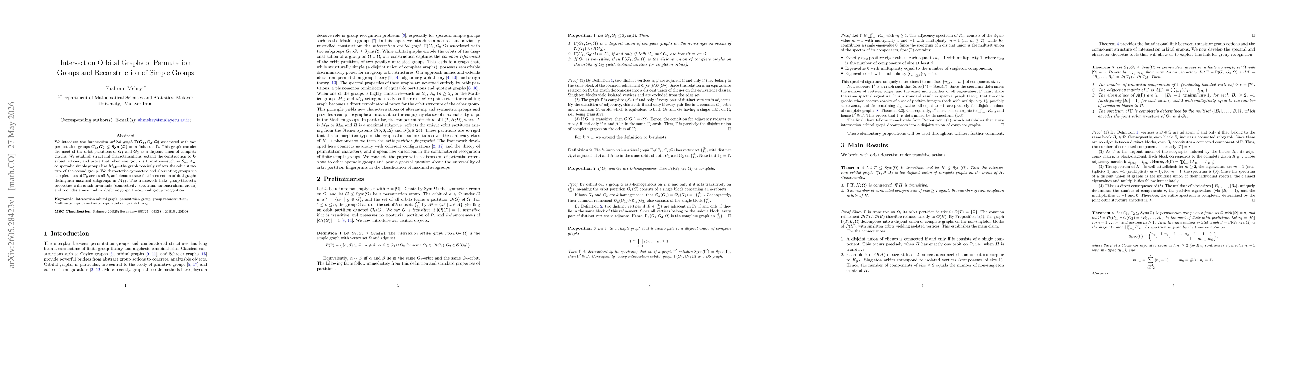 Thumbnail for Intersection Orbital Graphs of Permutation Groups and Reconstruction of Simple Groups
