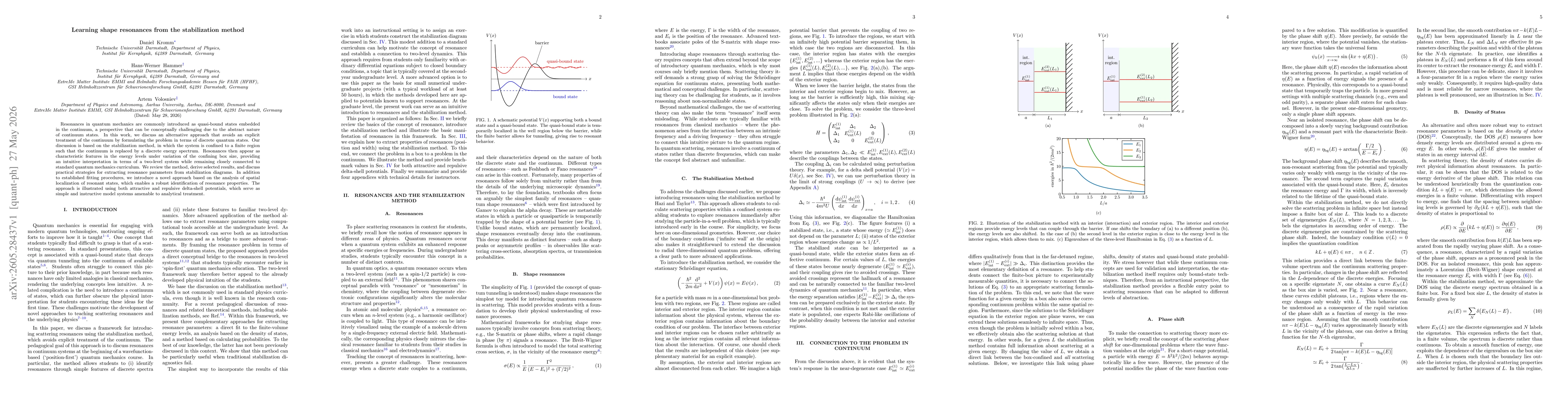 Thumbnail for Learning shape resonances from the stabilization method
