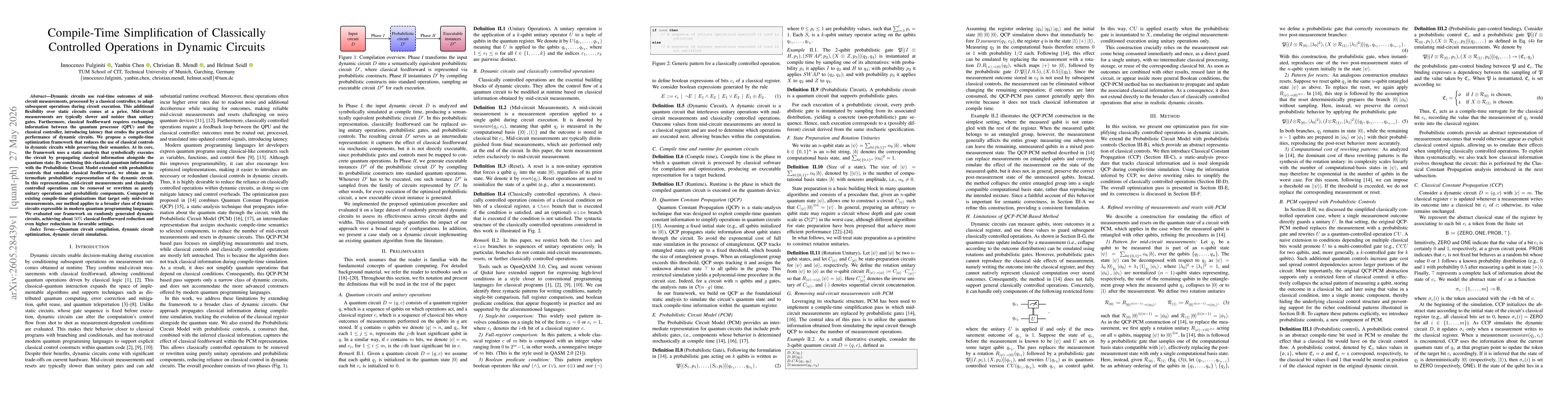 Thumbnail for Compile-Time Simplification of Classically Controlled Operations in Dynamic Circuits