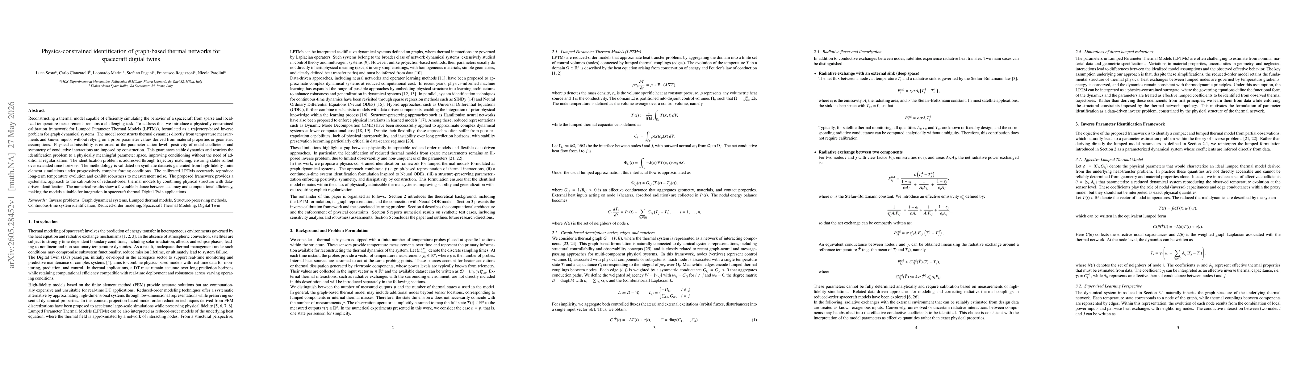 Thumbnail for Physics-constrained identification of graph-based thermal networks for spacecraft digital twins