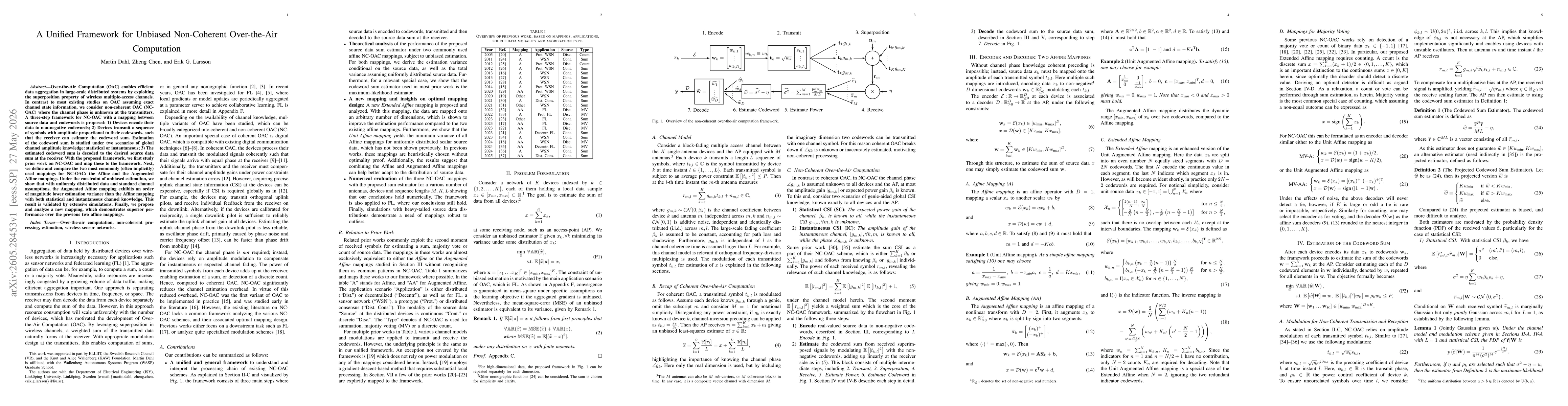 Thumbnail for A Unified Framework for Unbiased Non-Coherent Over-the-Air Computation