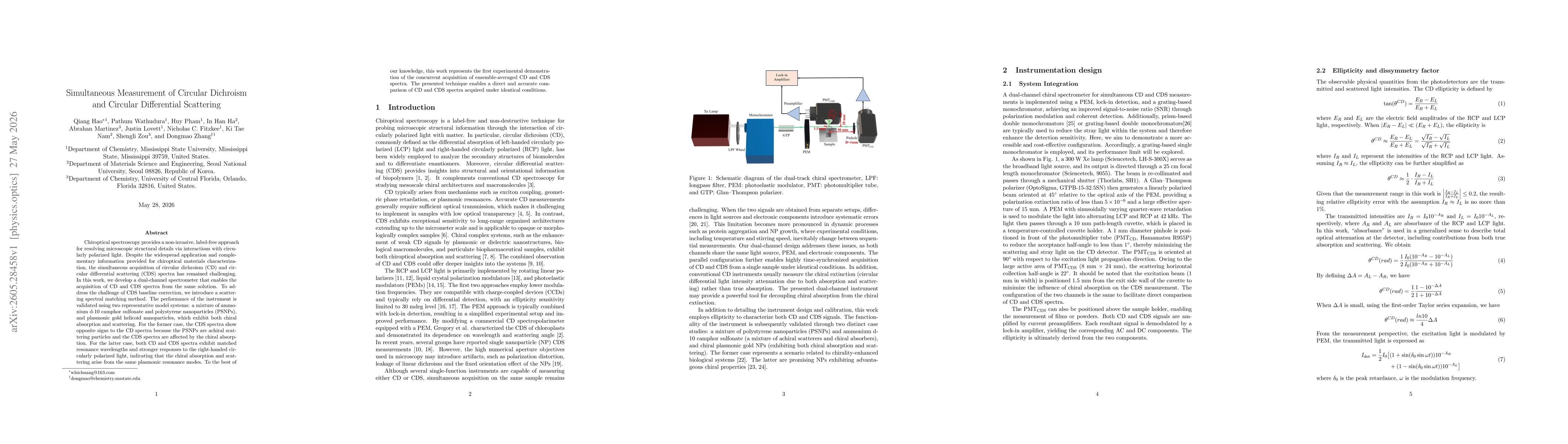 Thumbnail for Simultaneous Measurement of Circular Dichroism and Circular Differential Scattering