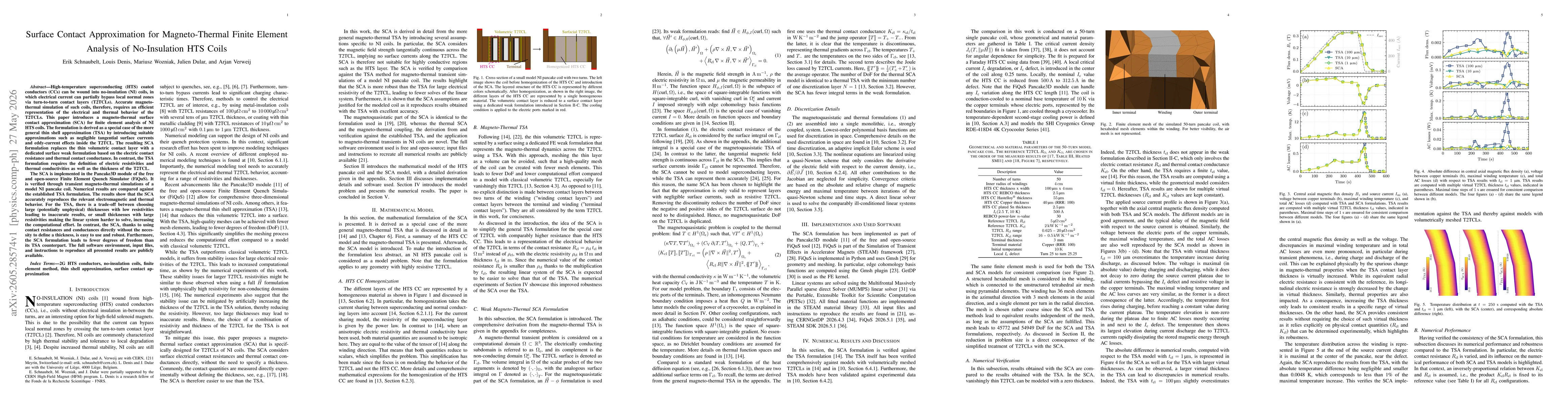 Thumbnail for Surface Contact Approximation for Magneto-Thermal Finite Element Analysis of No-Insulation HTS Coils