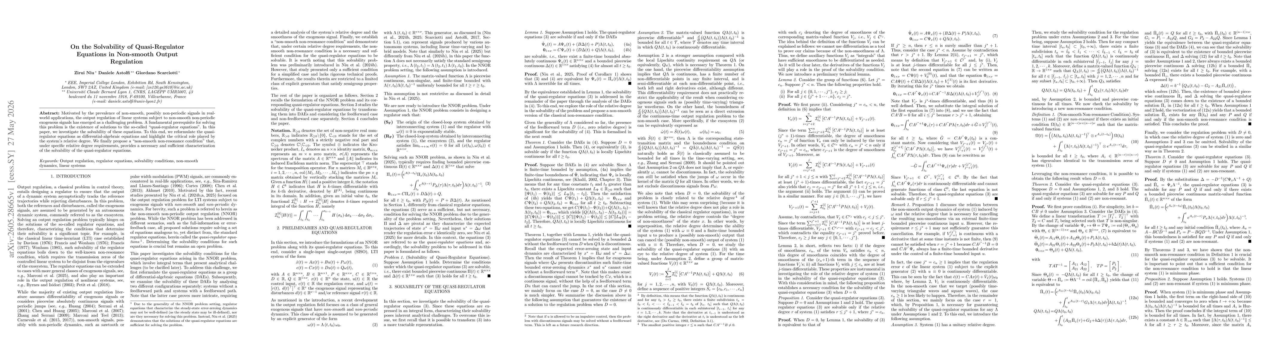 Thumbnail for On the Solvability of Quasi-Regulator Equations in Non-smooth Output Regulation