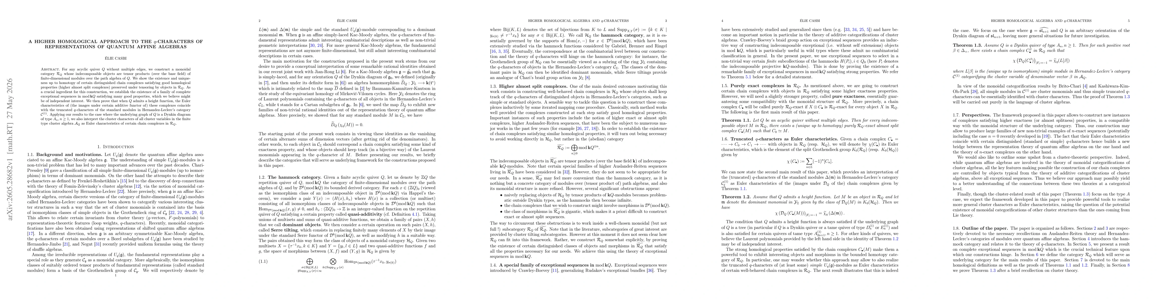 Thumbnail for A higher homological approach to the $q$-characters of representations of quantum affine algebras