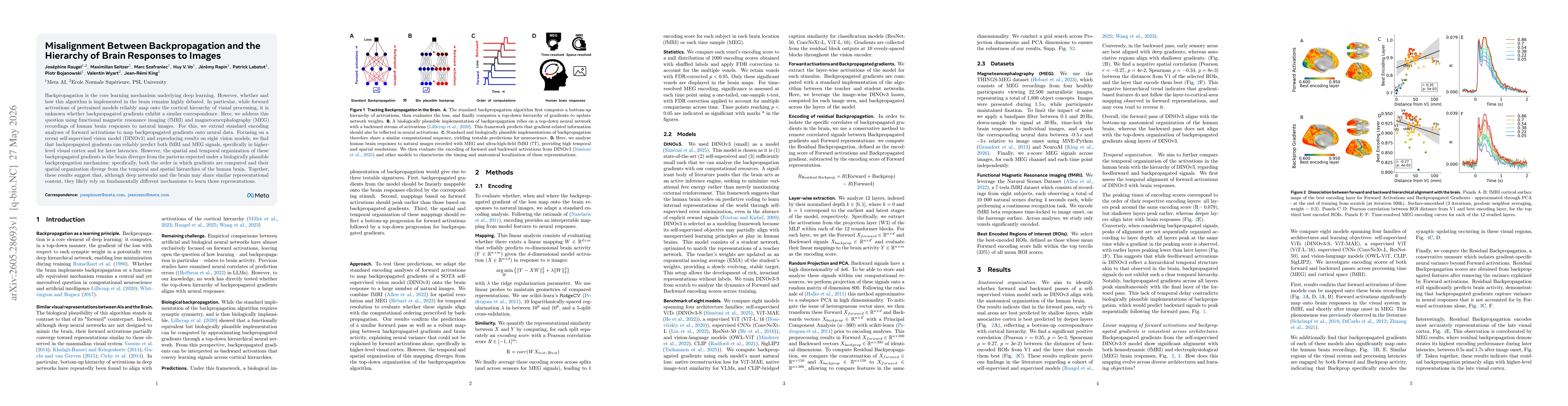 Thumbnail for Misalignment Between Backpropagation and the Hierarchy of Brain Responses to Images