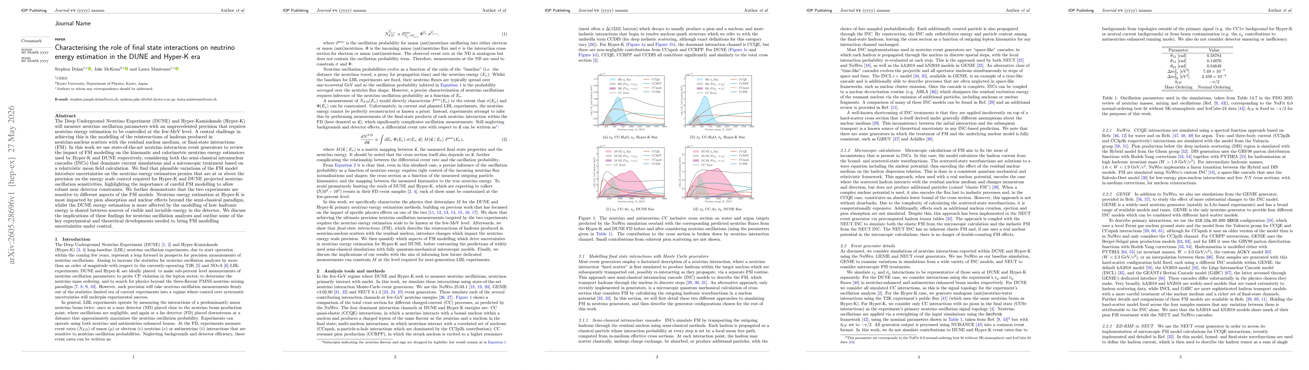 Thumbnail for Characterising the role of final state interactions on neutrino energy estimation in the DUNE and Hyper-K era