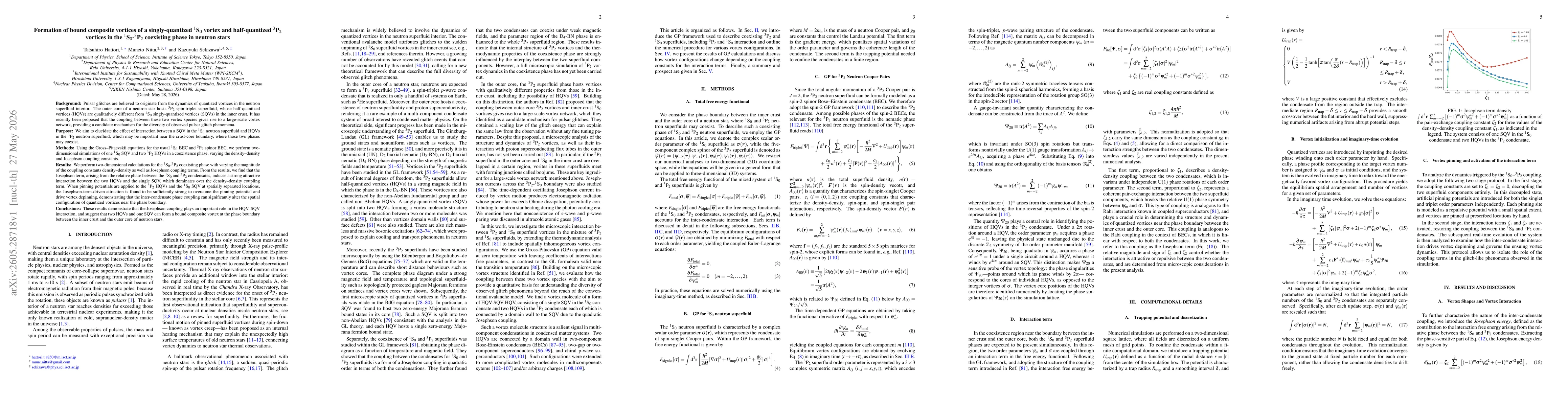 Thumbnail for Formation of bound composite vortices of a singly-quantized $^1$S$_0$ vortex and half-quantized $^3$P$_2$ vortices in the $^1$S$_0$-$^3$P$_2$ coexisting phase in neutron stars