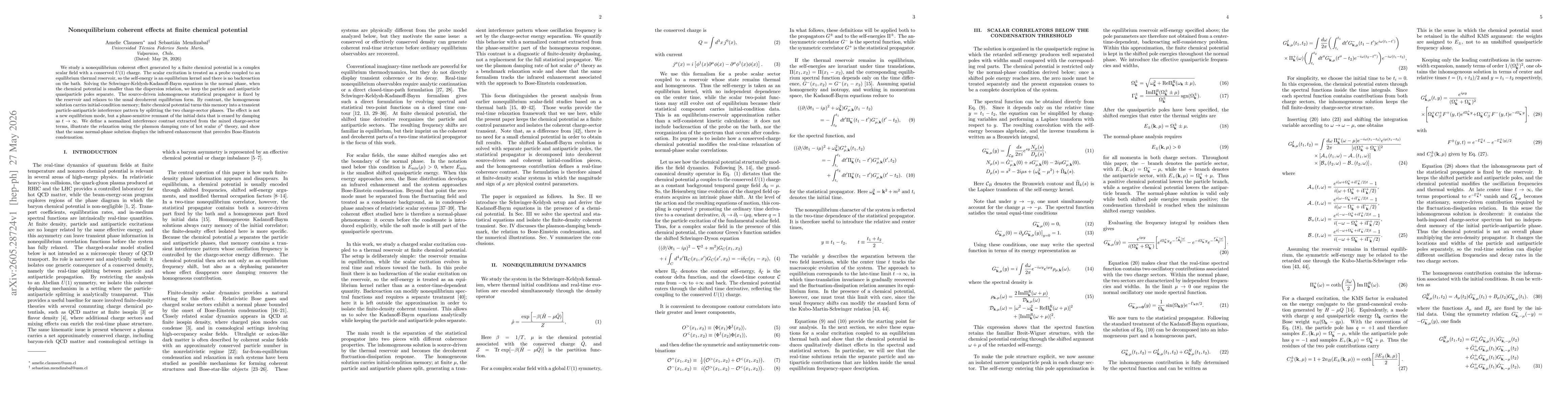 Thumbnail for Nonequilibrium coherent effects at finite chemical potential