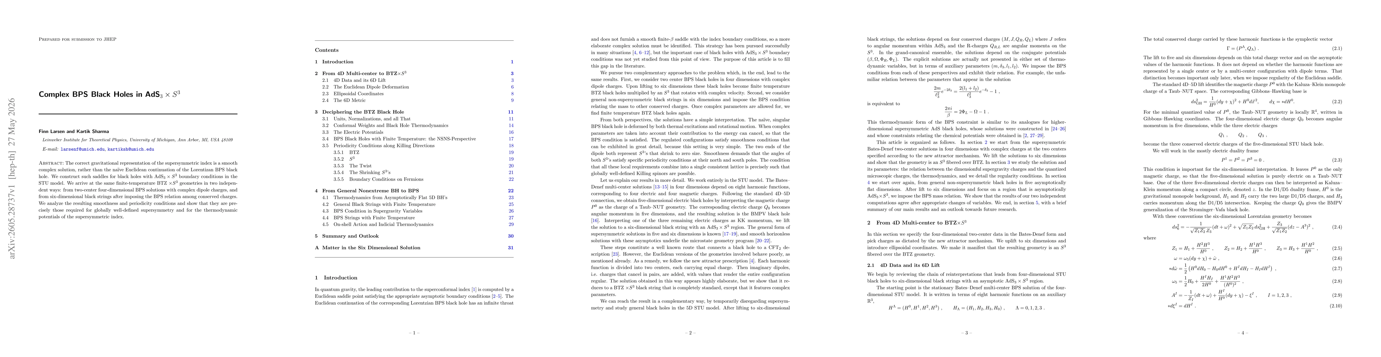 Thumbnail for Complex BPS Black Holes in AdS$_3\times S^3$