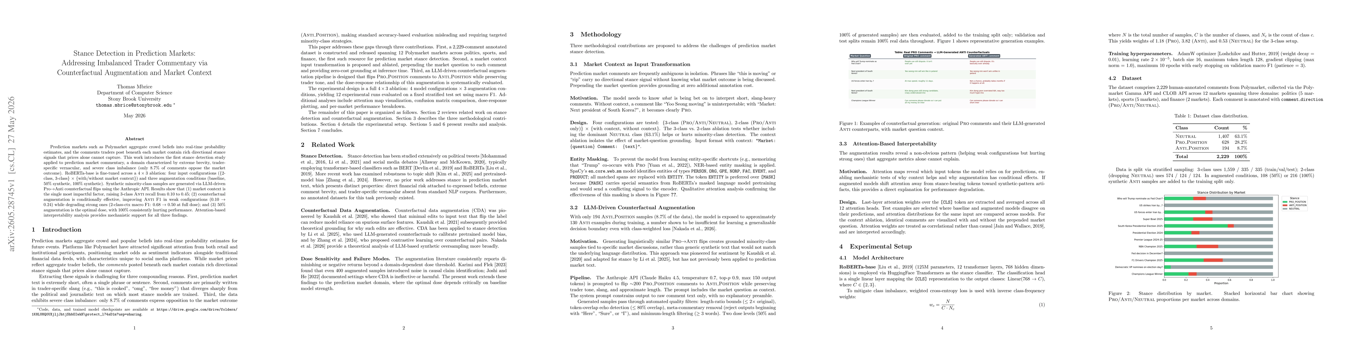 Thumbnail for Stance Detection in Prediction Markets: Addressing Imbalanced Trader Commentary via Counterfactual Augmentation and Market Context