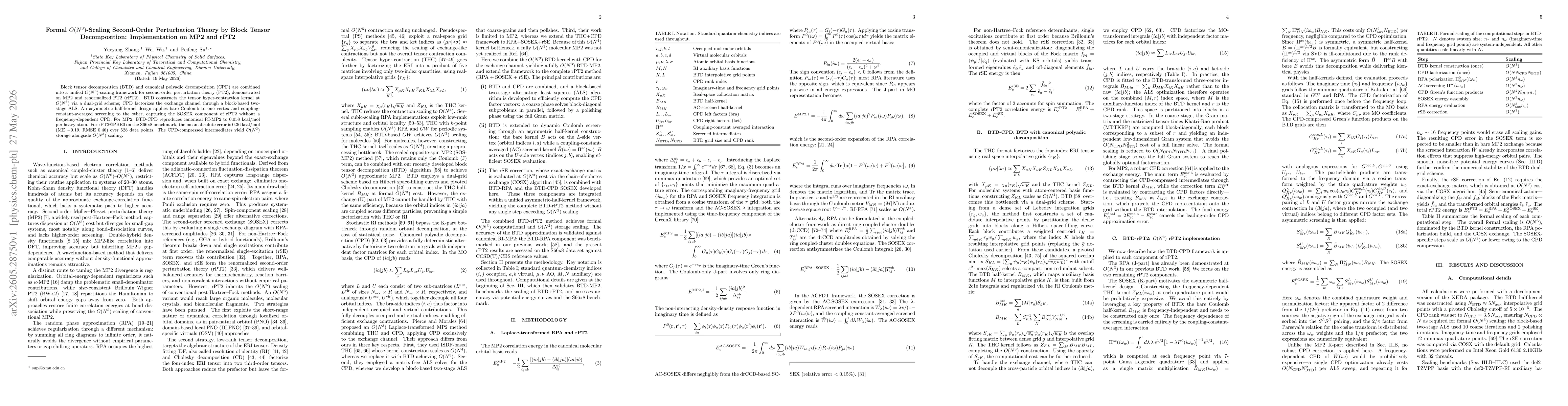 Thumbnail for Formal O(N3)-Scaling Second-Order Perturbation Theory by Block Tensor Decomposition: Implementation on MP2 and rPT2