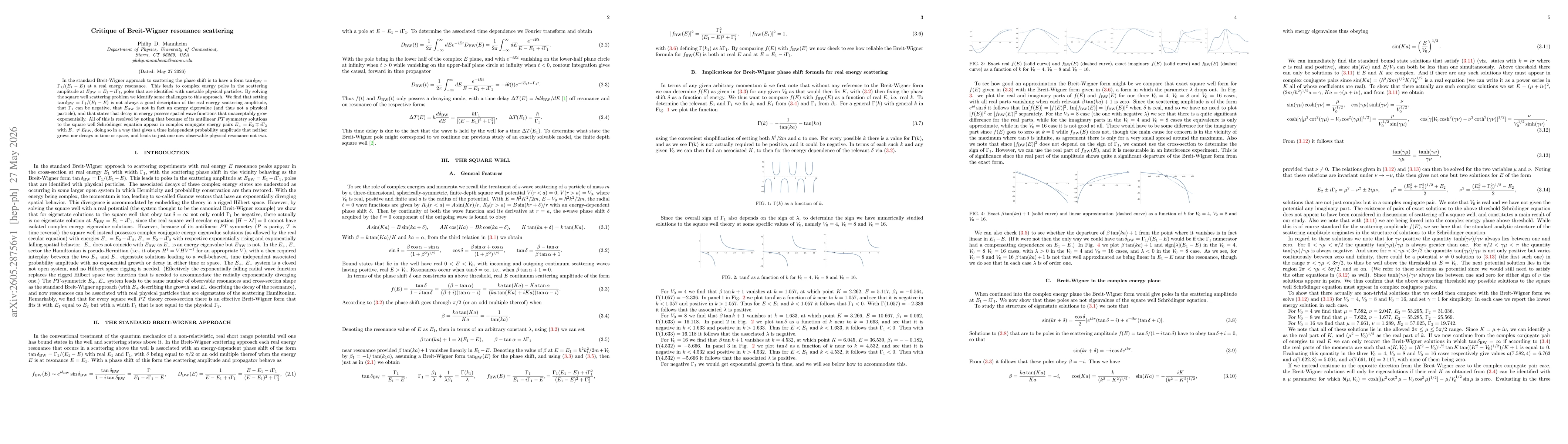 Thumbnail for Critique of Breit-Wigner resonance scattering