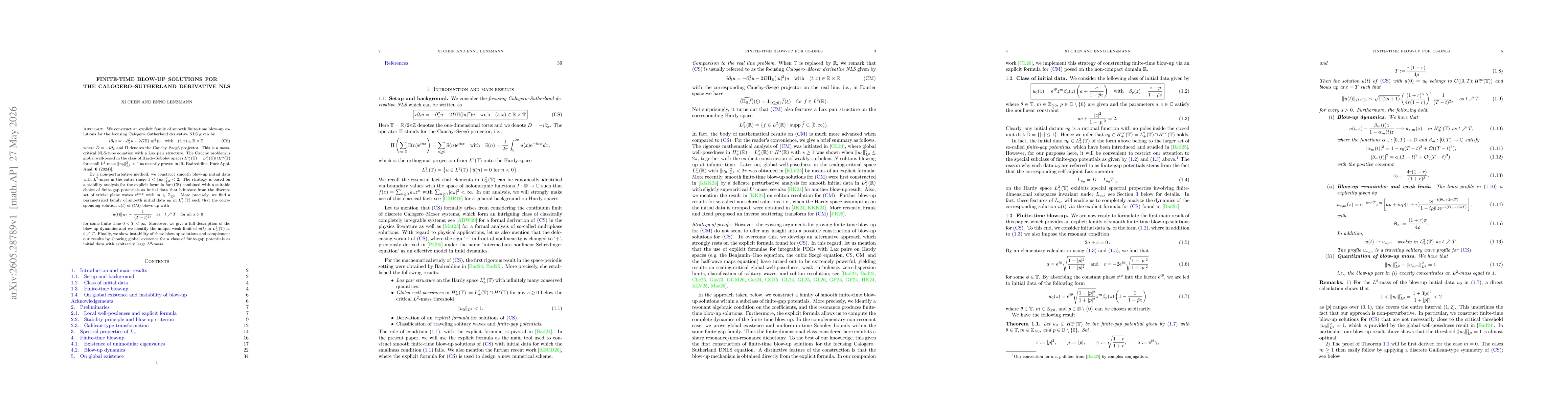 Thumbnail for Finite-time blow-up solutions for the Calogero--Sutherland derivative NLS