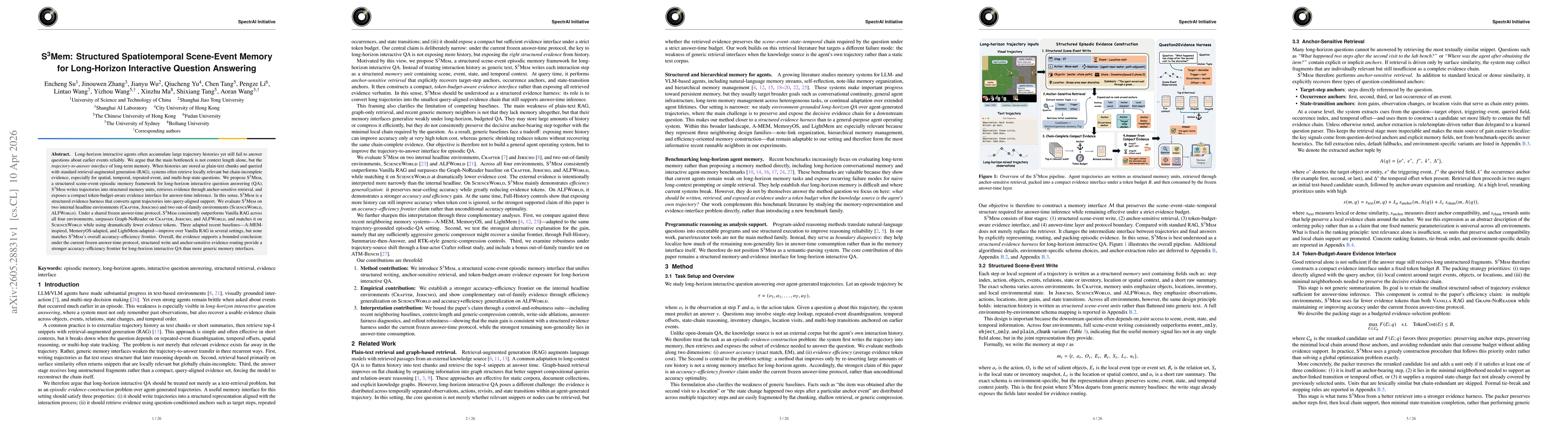 Thumbnail for S3Mem: Structured Spatiotemporal Scene-Event Memory for Long-Horizon Interactive Question Answering
