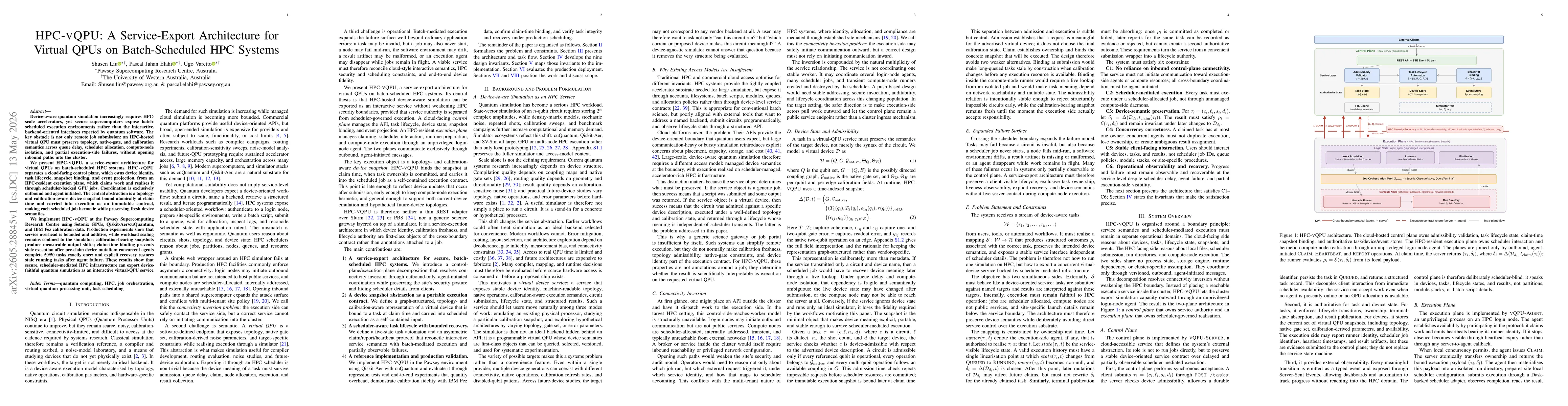 Thumbnail for HPC-vQPU: A Service-Export Architecture for Virtual QPUs on Batch-Scheduled HPC Systems