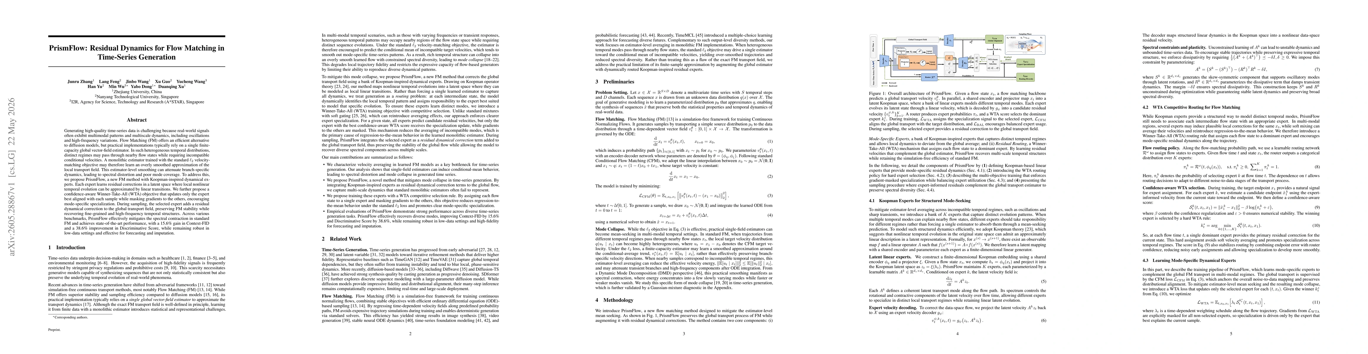 Thumbnail for PrismFlow: Residual Dynamics for Flow Matching in Time-Series Generation