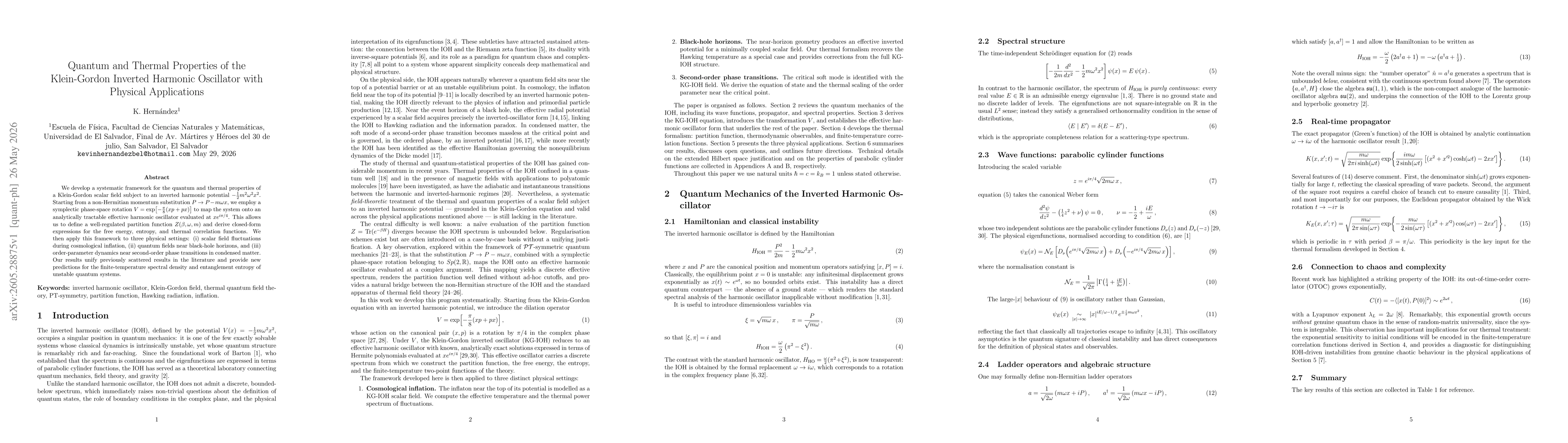 Thumbnail for Quantum and Thermal Properties of the Klein-Gordon Inverted Harmonic Oscillator with Physical Applications