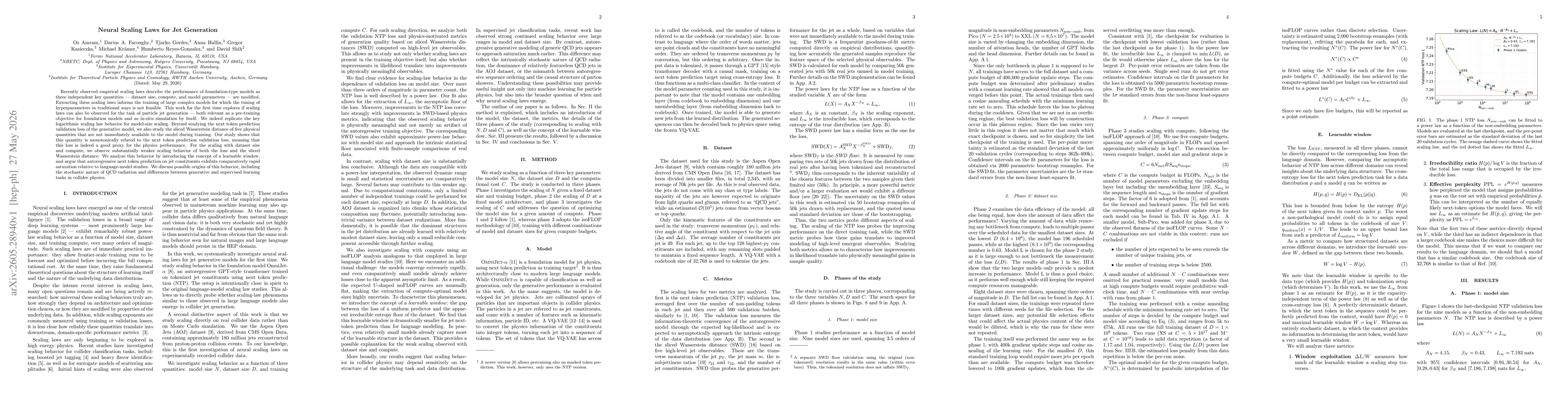 Thumbnail for Neural Scaling Laws for Jet Generation