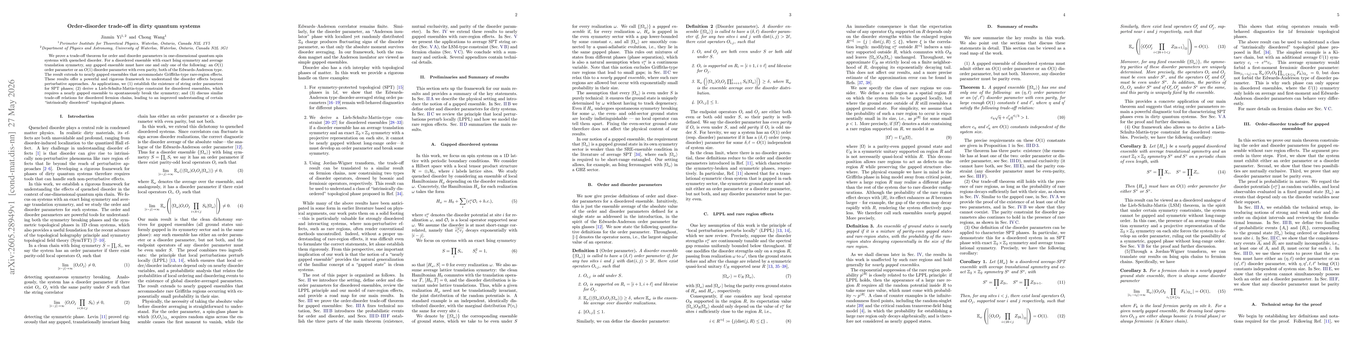 Thumbnail for Order-disorder trade-off in dirty quantum systems