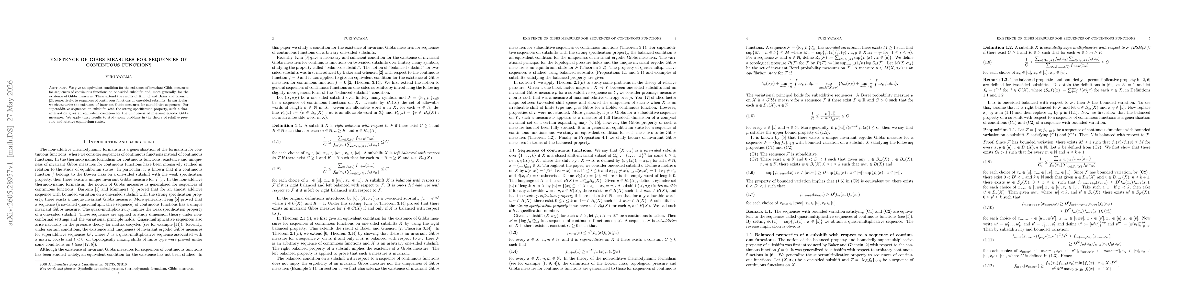 Thumbnail for Existence of Gibbs measures for sequences of continuous functions