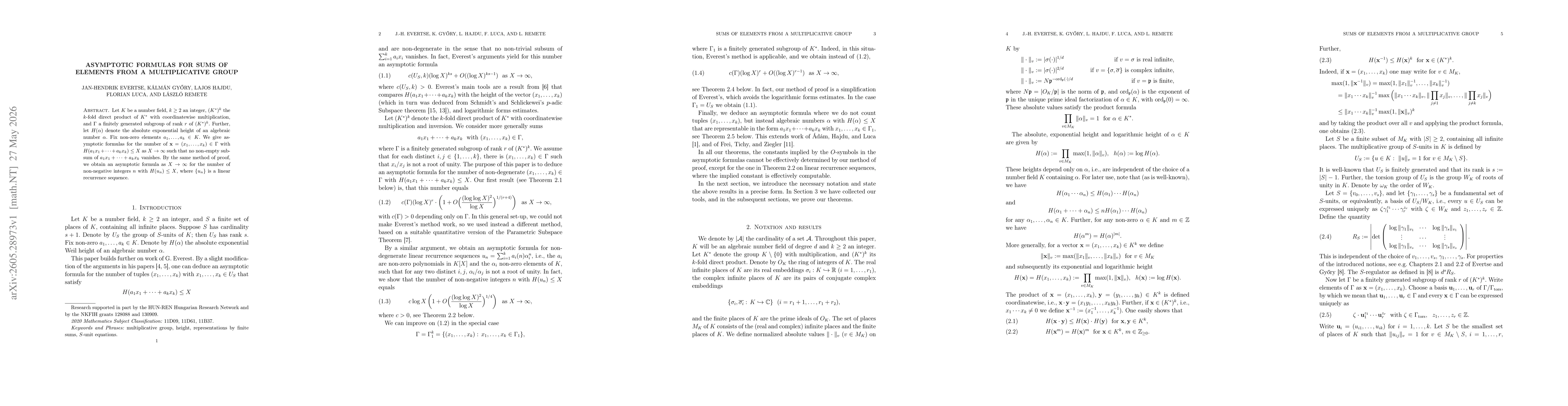 Thumbnail for Asymptotic formulas for sums of elements from a multiplicative group