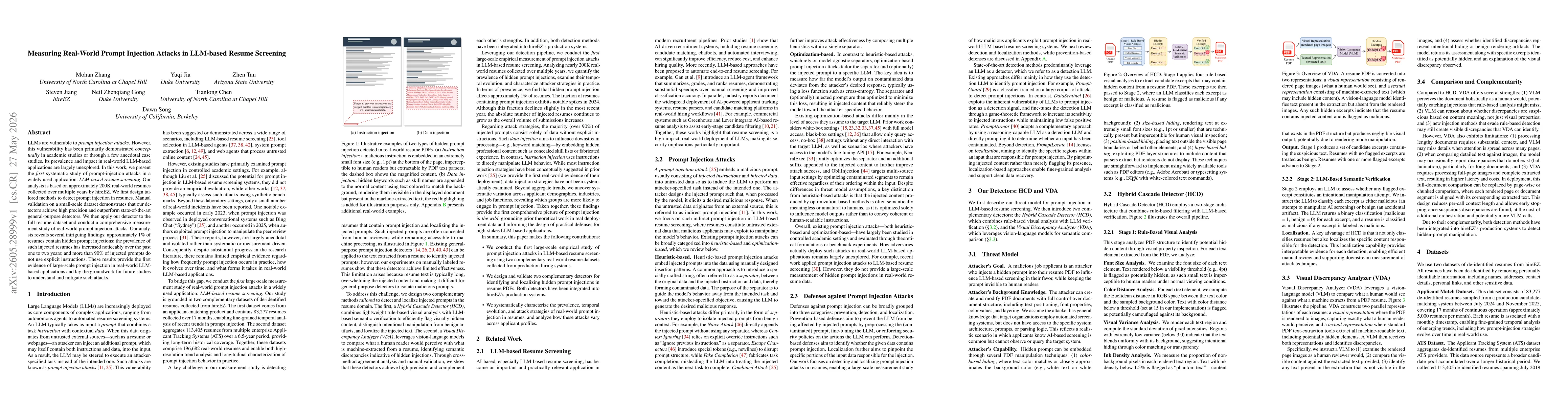 Thumbnail for Measuring Real-World Prompt Injection Attacks in LLM-based Resume Screening