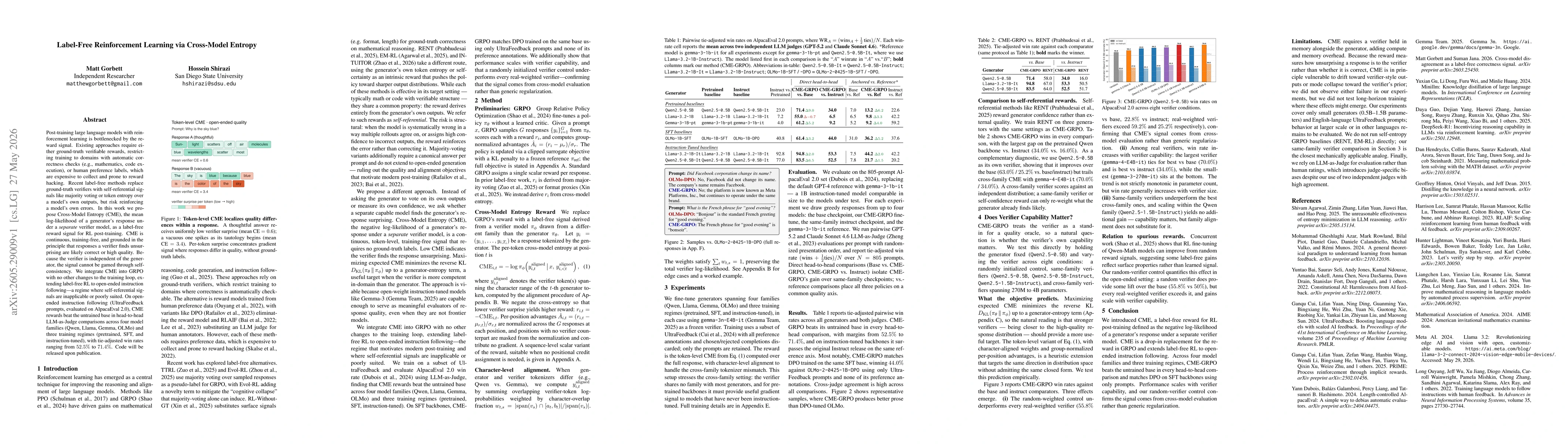 Thumbnail for Label-Free Reinforcement Learning via Cross-Model Entropy