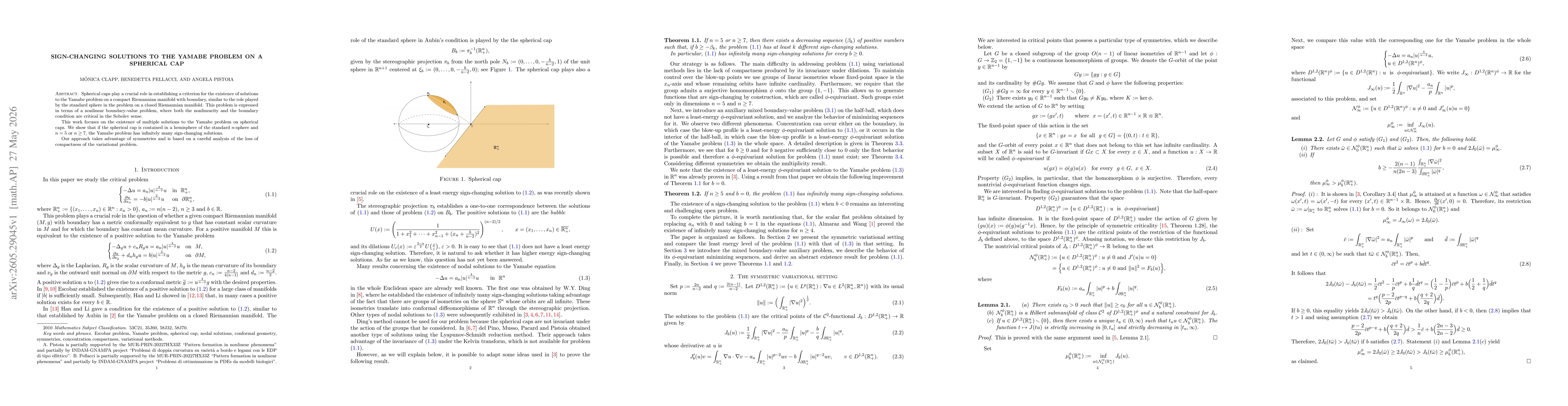 Thumbnail for Sign-changing solutions to the Yamabe problem on a spherical cap