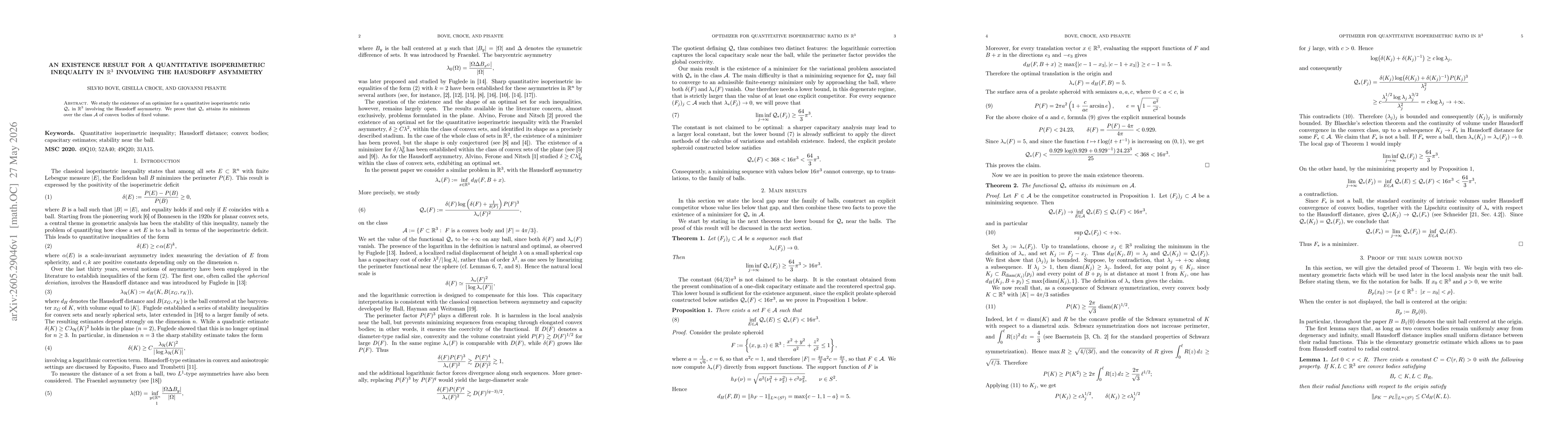 Thumbnail for An existence result for a quantitative isoperimetric inequality in $\mathbb{R}^3$ involving the Hausdorff asymmetry