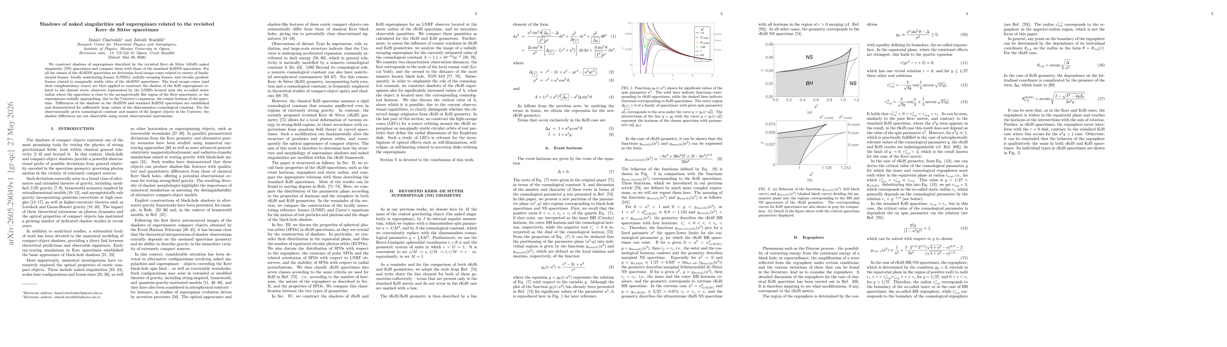 Thumbnail for Shadows of naked singularities and superspinars related to the revisited Kerr-de Sitter spacetimes