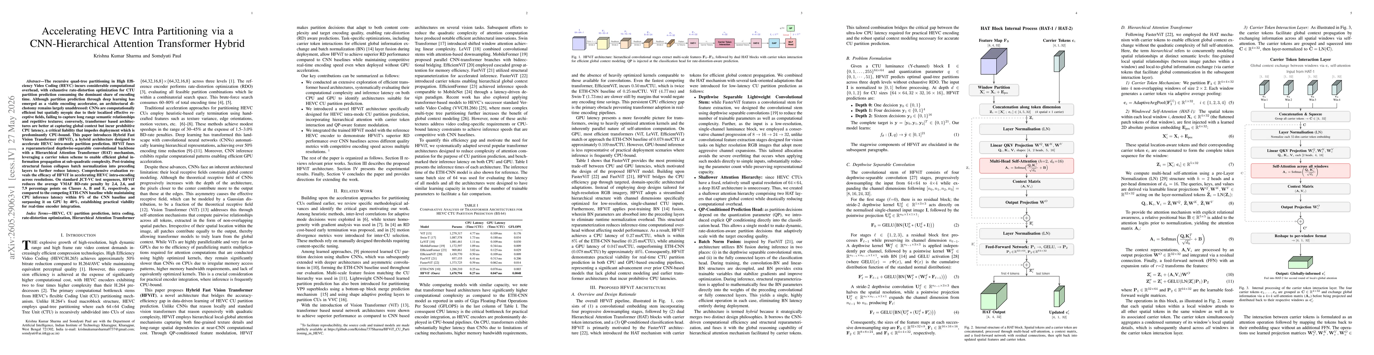 Thumbnail for Accelerating HEVC Intra Partitioning via a CNN-Hierarchical Attention Transformer Hybrid