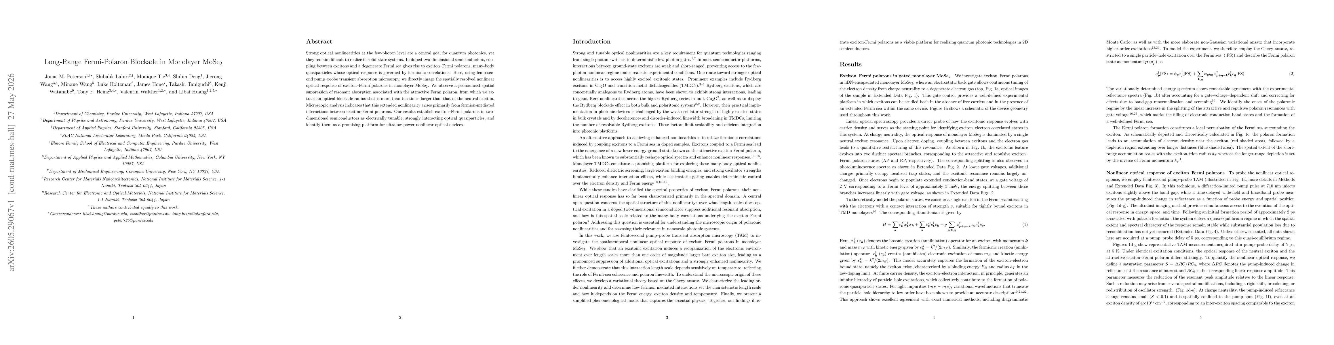 Thumbnail for Long-Range Fermi-Polaron Blockade in Monolayer MoSe$_2$