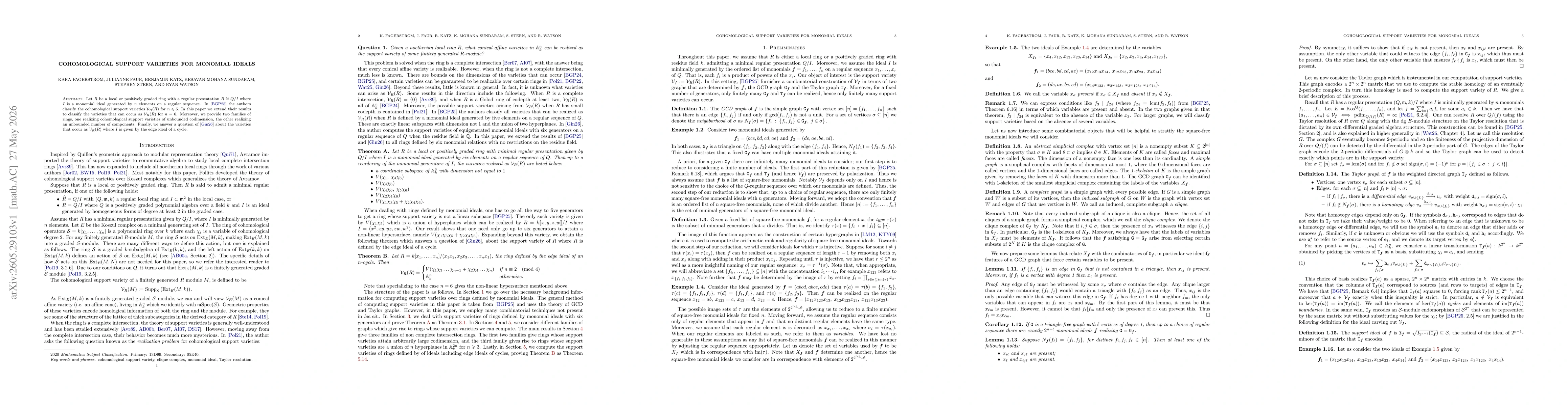 Thumbnail for Cohomological support varieties for monomial ideals