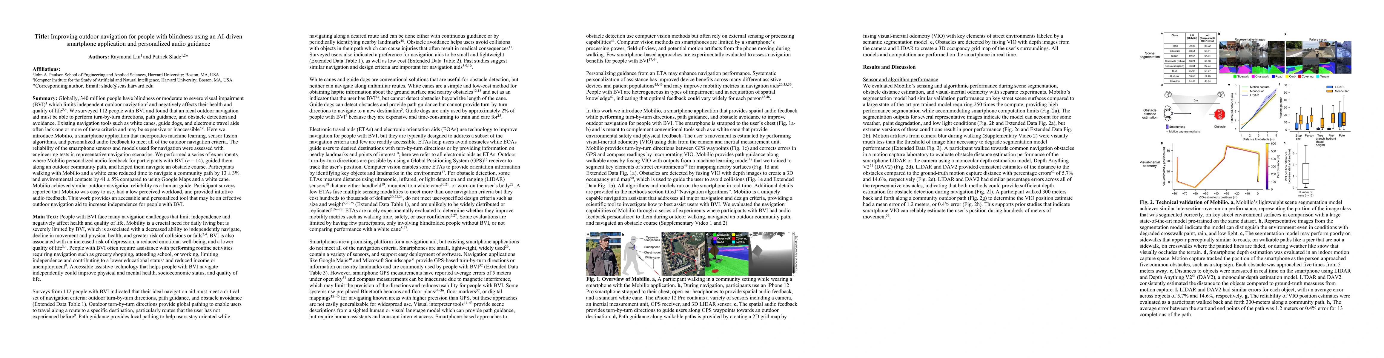 Thumbnail for Improving outdoor navigation for people with blindness using an AI-driven smartphone application and personalized audio guidance