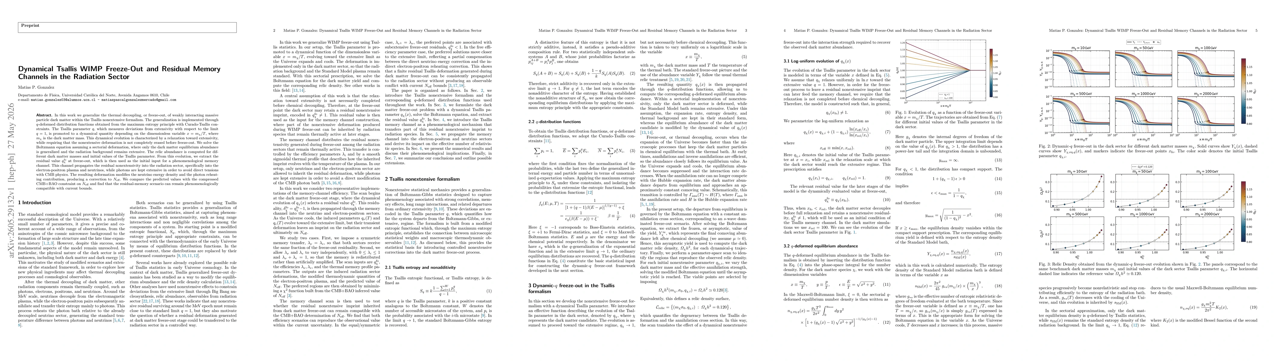 Thumbnail for Dynamical Tsallis WIMP Freeze-Out and Residual Memory Channels in the Radiation Sector