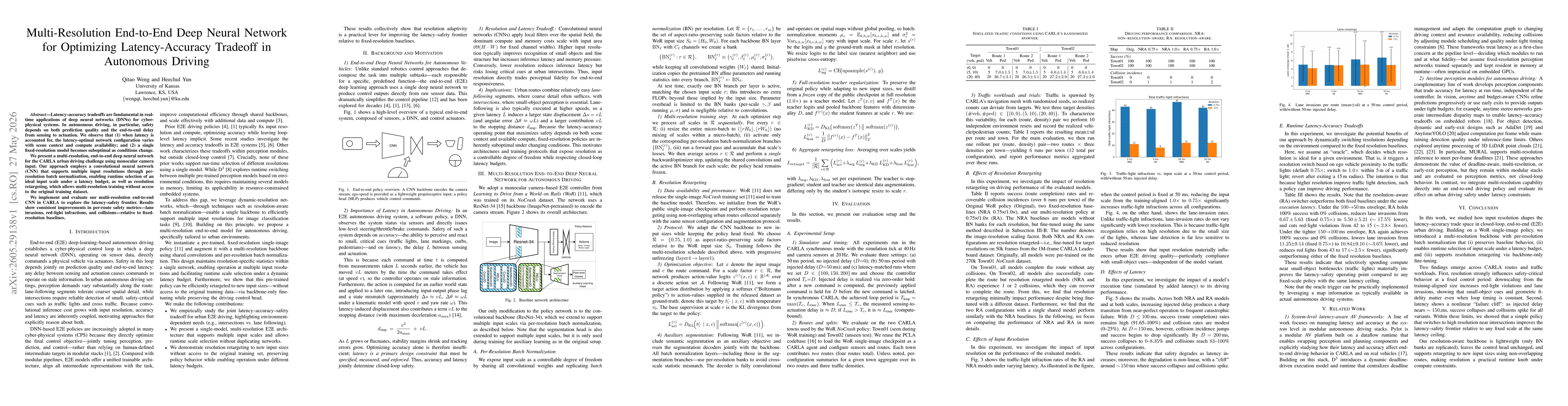 Thumbnail for Multi-Resolution End-to-End Deep Neural Network for Optimizing Latency-Accuracy Tradeoff in Autonomous Driving