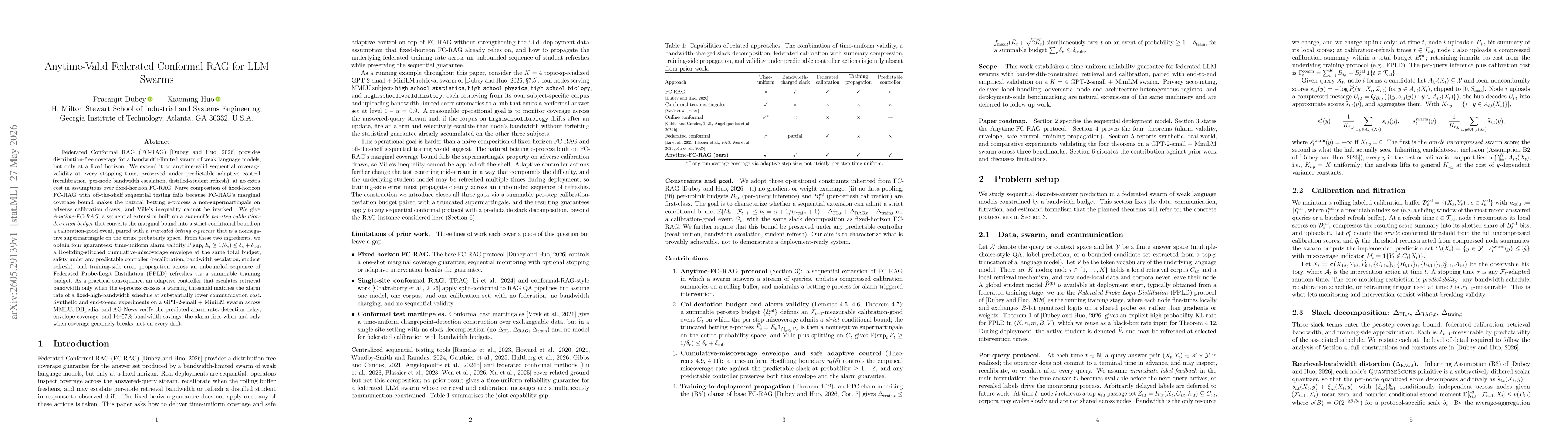 Thumbnail for Anytime-Valid Federated Conformal RAG for LLM Swarms