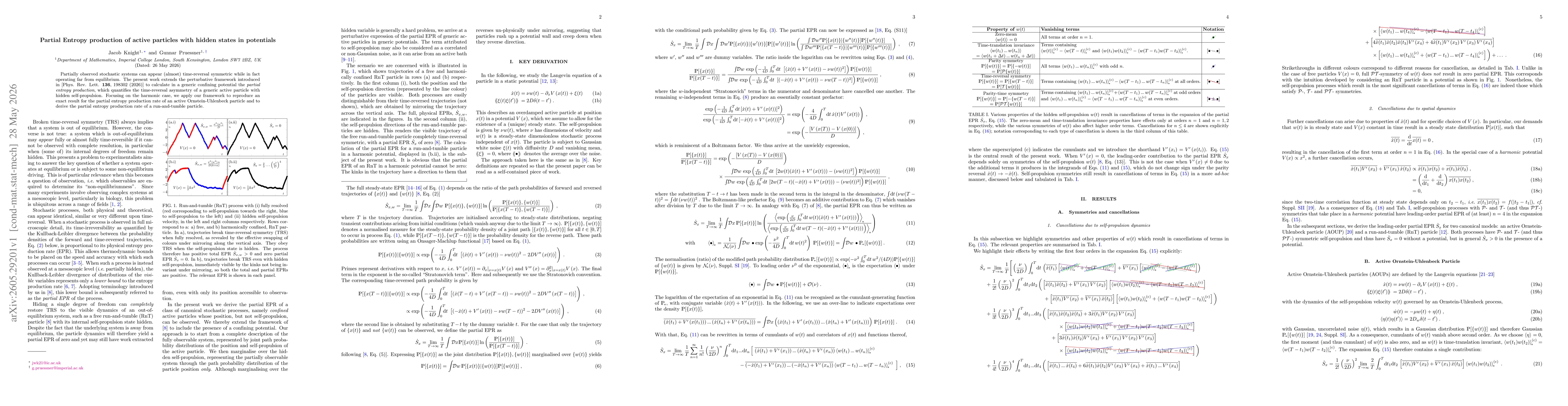 Thumbnail for Partial Entropy production of active particles with hidden states in potentials