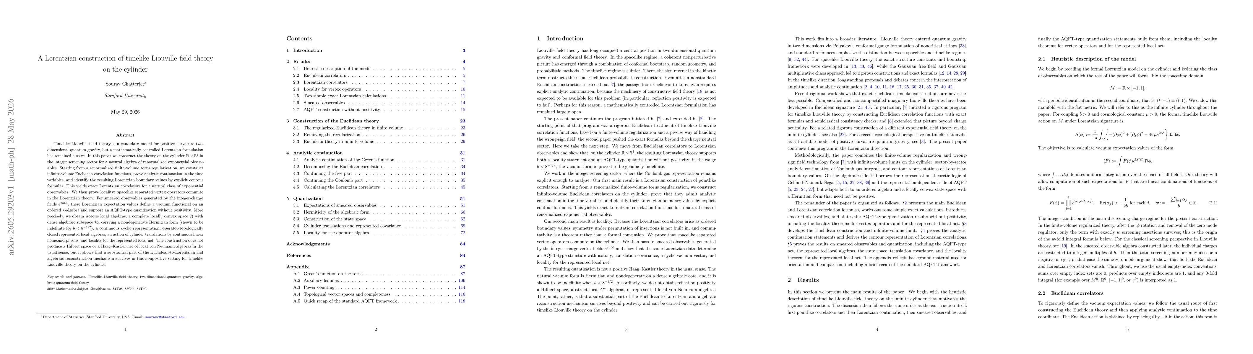 Thumbnail for A Lorentzian construction of timelike Liouville field theory on the cylinder